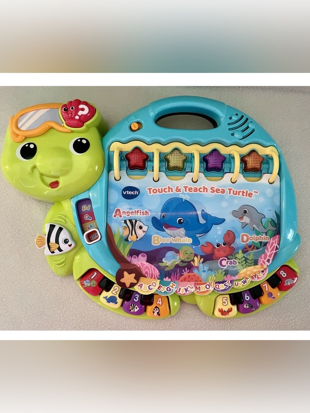 VTech Touch & Teach Sea Turtle Interactive Learning Toy - Blue & Green